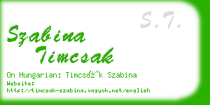 szabina timcsak business card